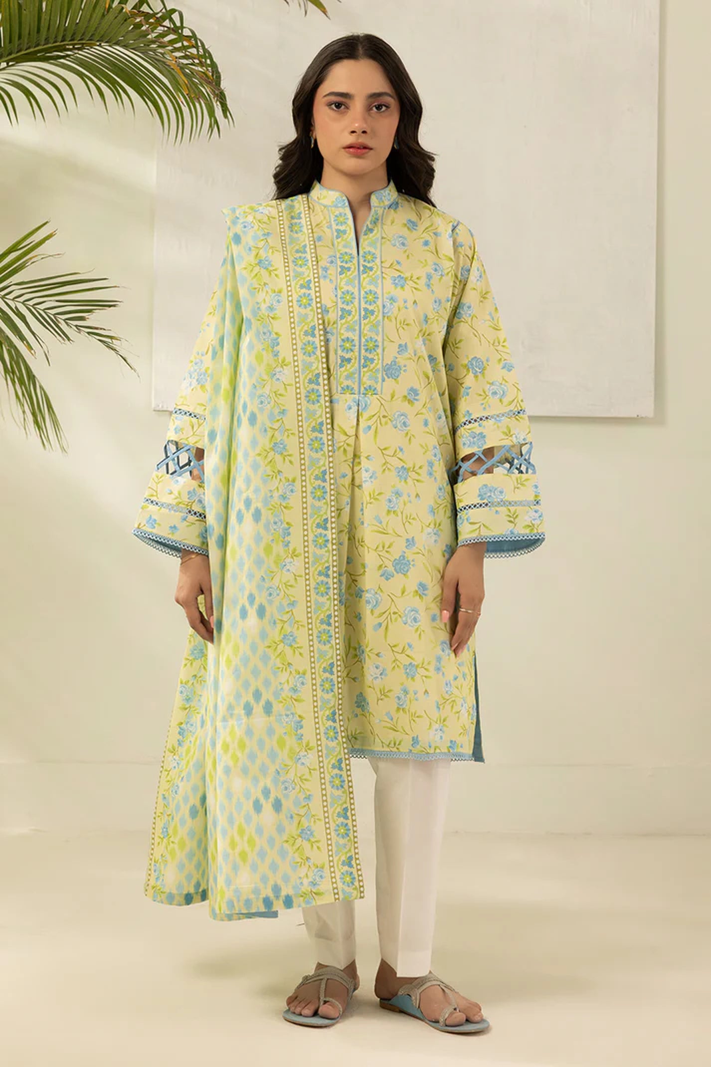 Zellbury 0401 2pc Printed Lawn Shirt & Dupatta