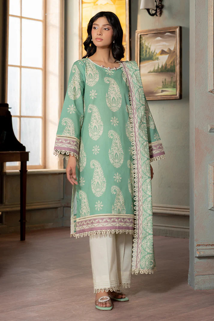 Zellbury 0521 2pc Printed Lawn Shirt & Dupatta