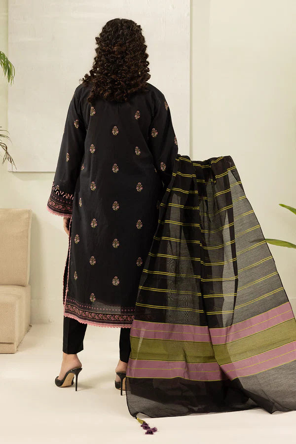Zellbury 0566 3Pc Printed Dobby Lawn Shirt with Yarn Died Dupatta