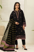 Zellbury 0566 3Pc Printed Dobby Lawn Shirt with Yarn Died Dupatta