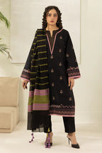 Zellbury 0566 3Pc Printed Dobby Lawn Shirt with Yarn Died Dupatta
