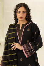 Zellbury 0566 3Pc Printed Dobby Lawn Shirt with Yarn Died Dupatta