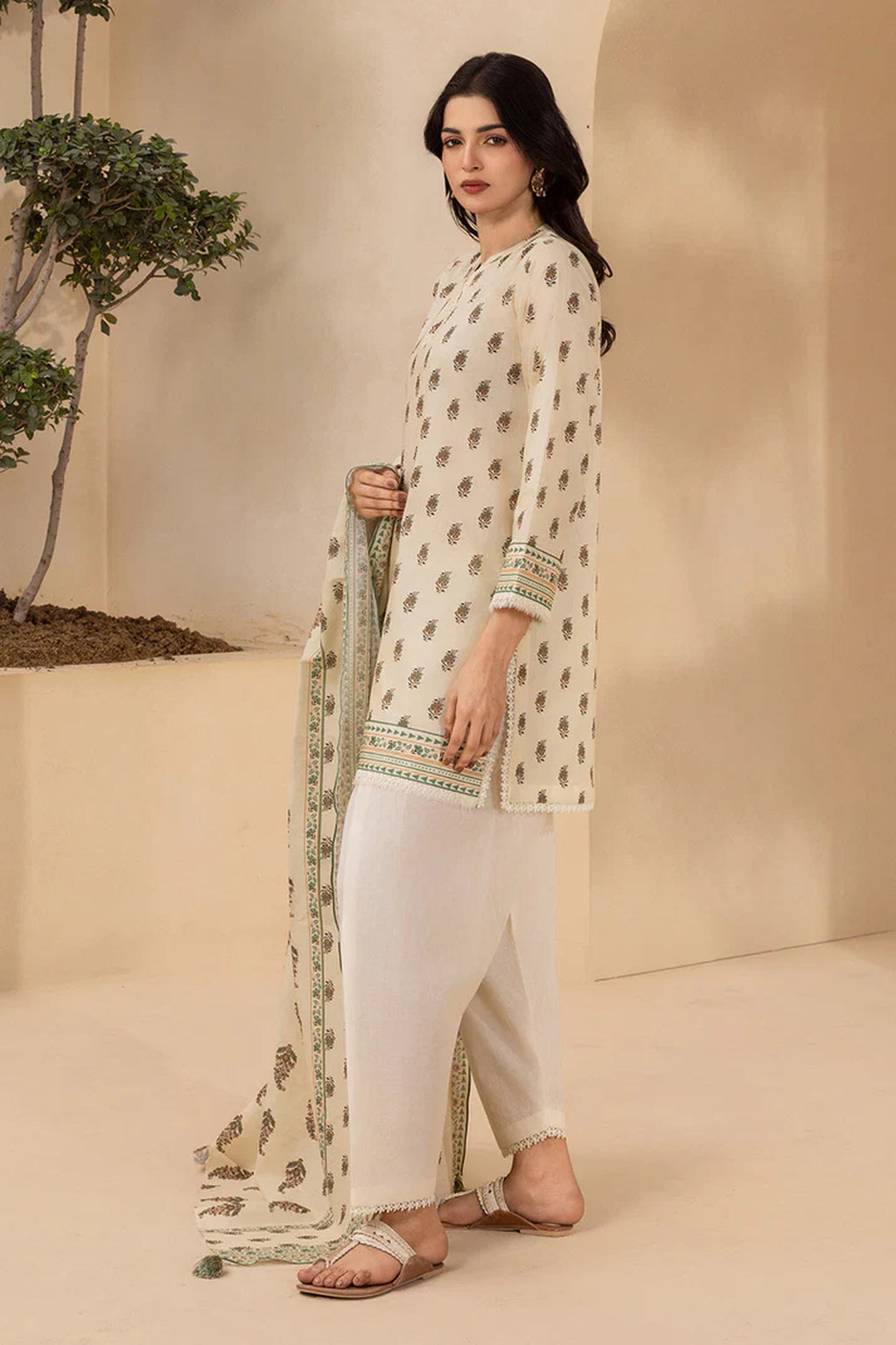 Zellbury 0591 2pc Printed Lawn Shirt & Dupatta