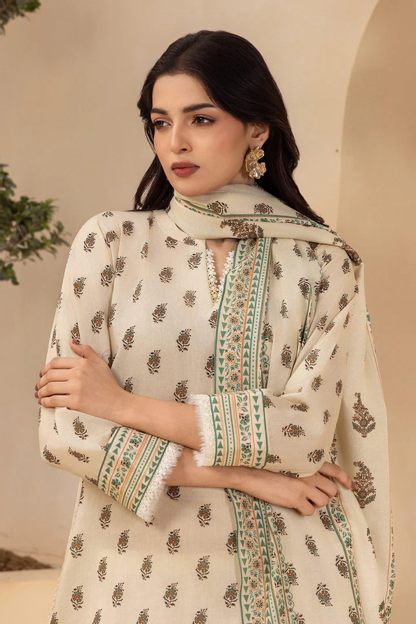 Zellbury 0591 2pc Printed Lawn Shirt & Dupatta