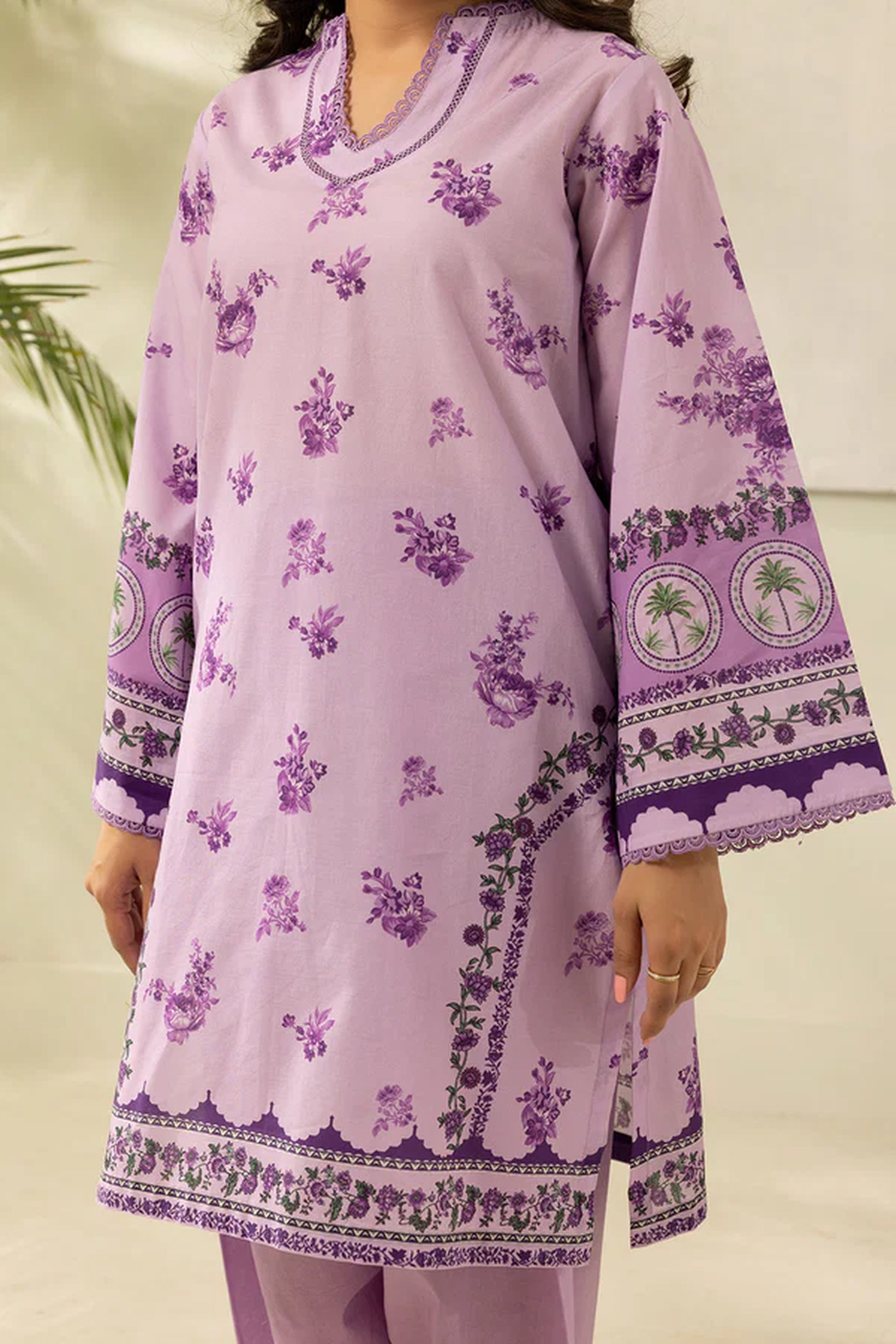 Zellbury 0629 3Pc Printed Dobby Lawn Shirt with Printed Lawn Dupatta