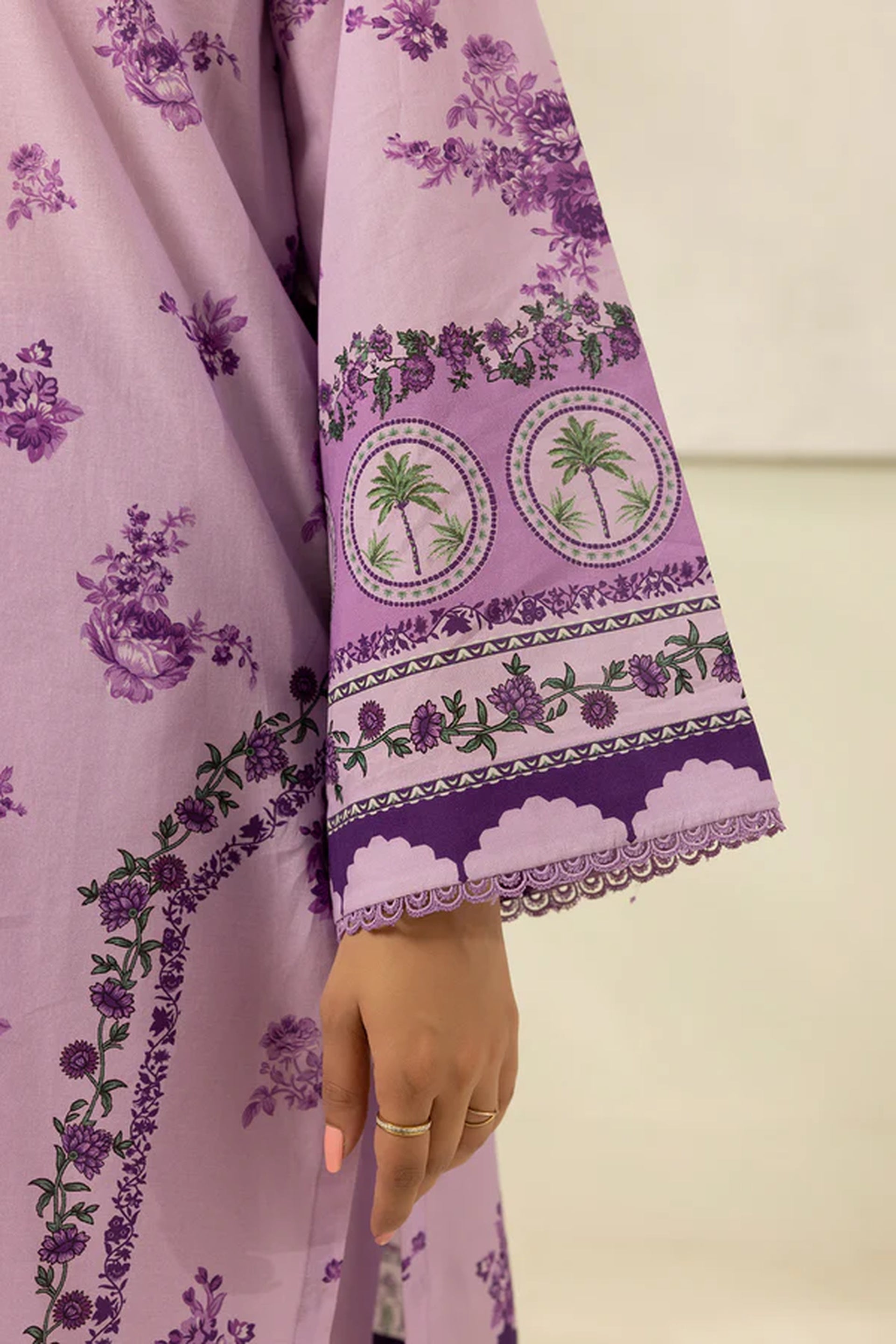 Zellbury 0629 3Pc Printed Dobby Lawn Shirt with Printed Lawn Dupatta
