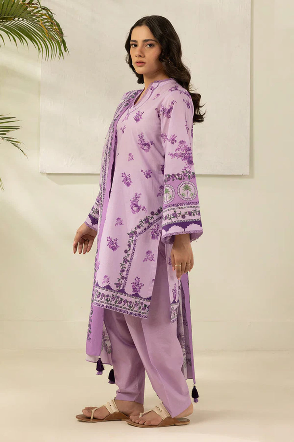 Zellbury 0629 3Pc Printed Dobby Lawn Shirt with Printed Lawn Dupatta