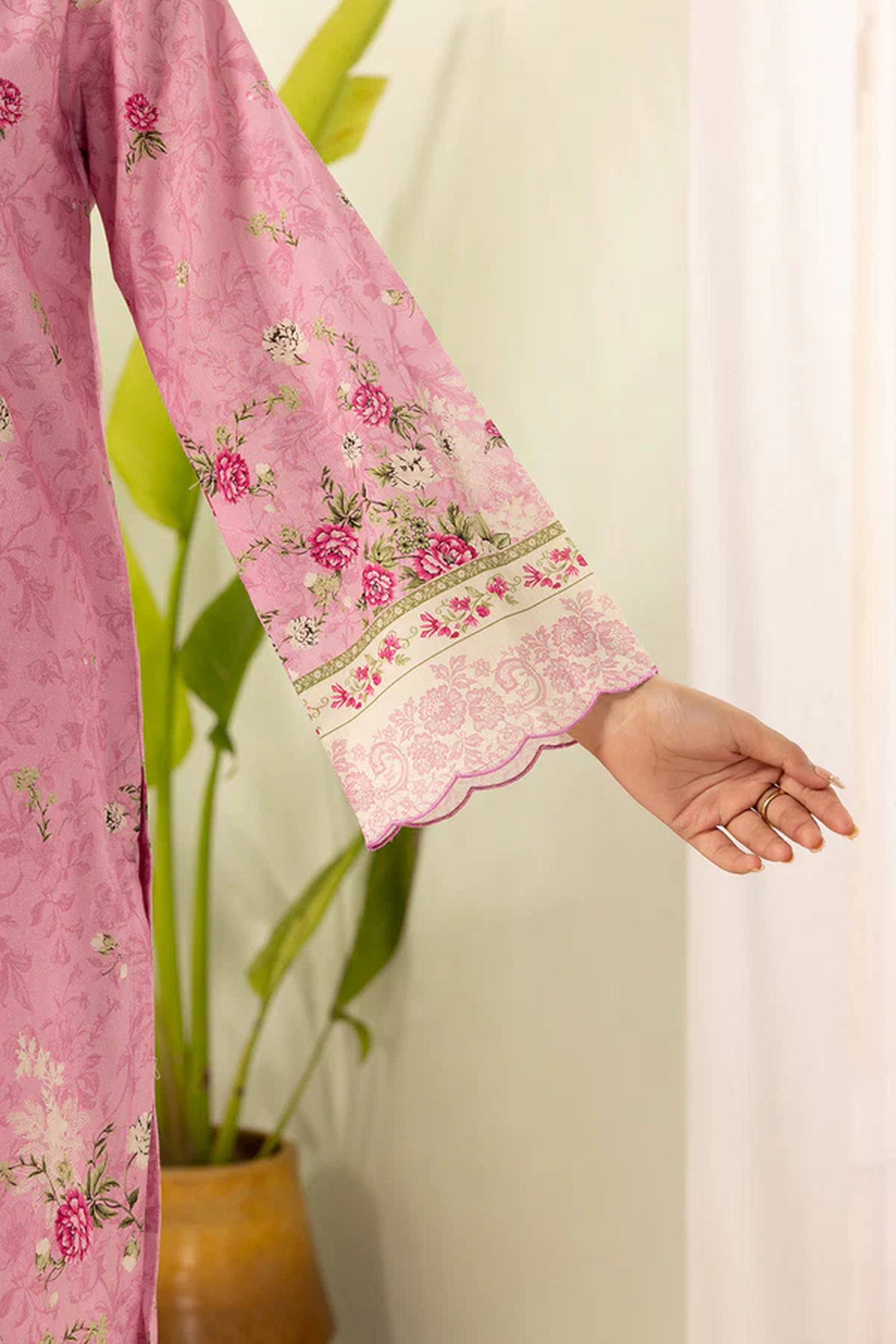 Zellbury 0630 3Pc Printed Dobby Lawn Shirt with Printed Lawn Dupatta