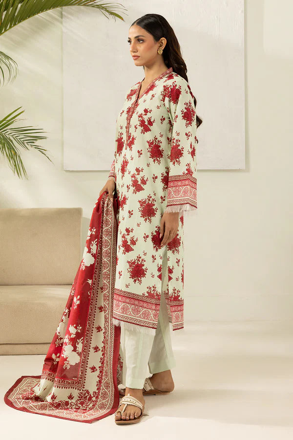 Zellbury 0699 3Pc Printed Dobby Lawn Shirt with Printed Lawn Dupatta
