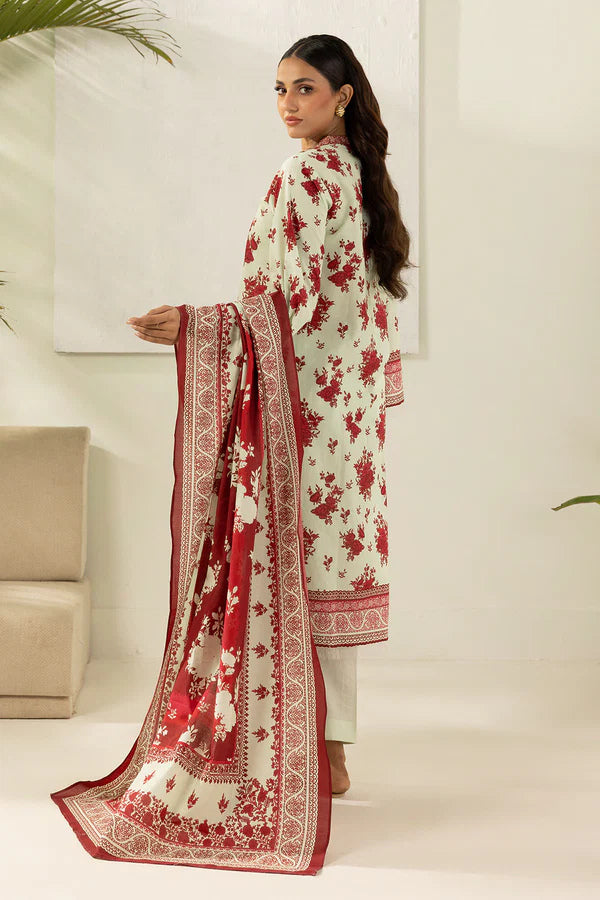 Zellbury 0699 3Pc Printed Dobby Lawn Shirt with Printed Lawn Dupatta