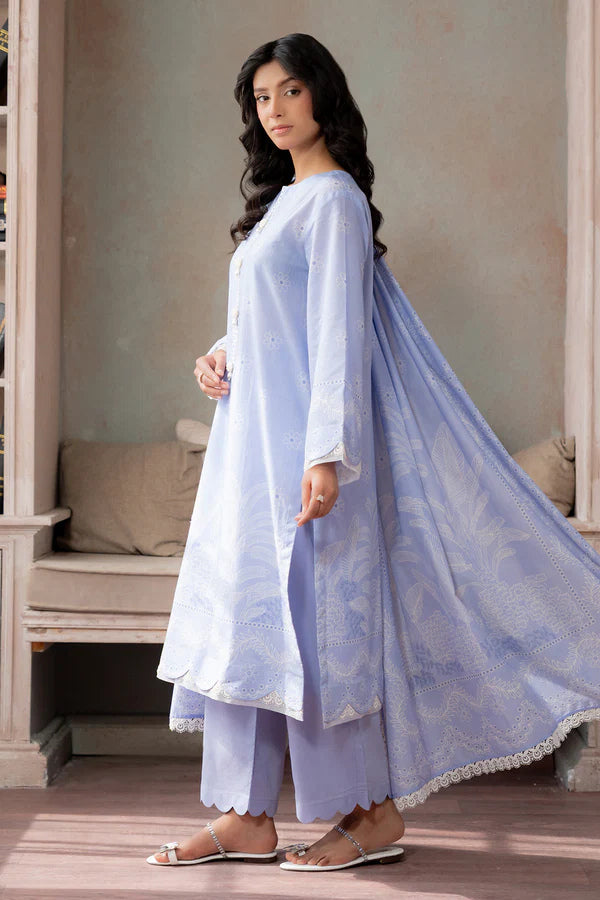 Zellbury 0765 3Pc Paste Print Lawn Shirt & Dupatta