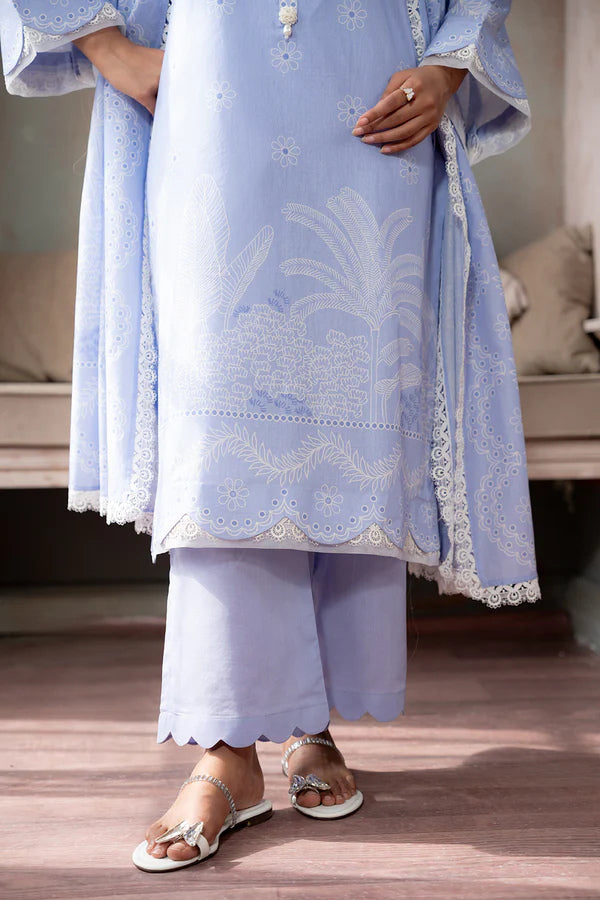 Zellbury 0765 3Pc Paste Print Lawn Shirt & Dupatta