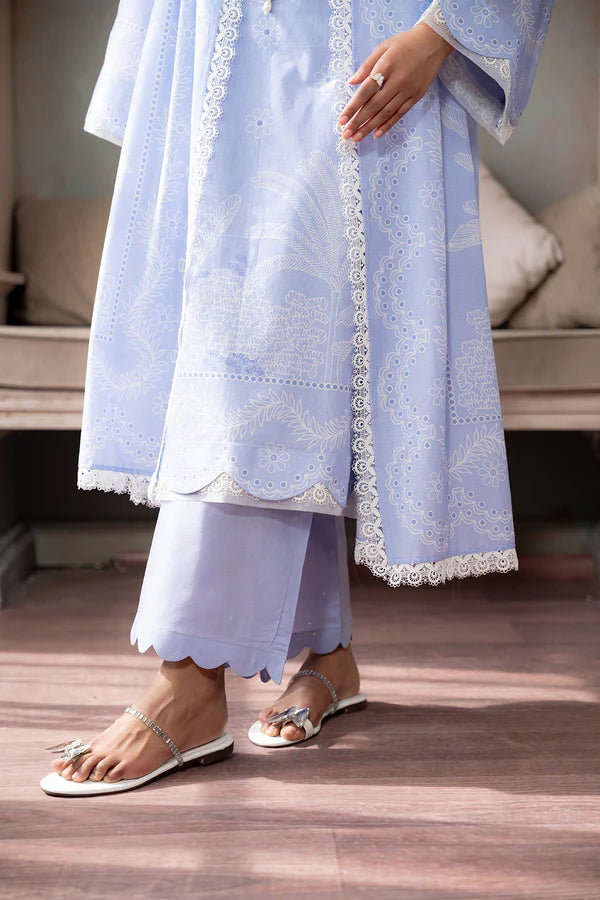 Zellbury 0765 3Pc Paste Print Lawn Shirt & Dupatta