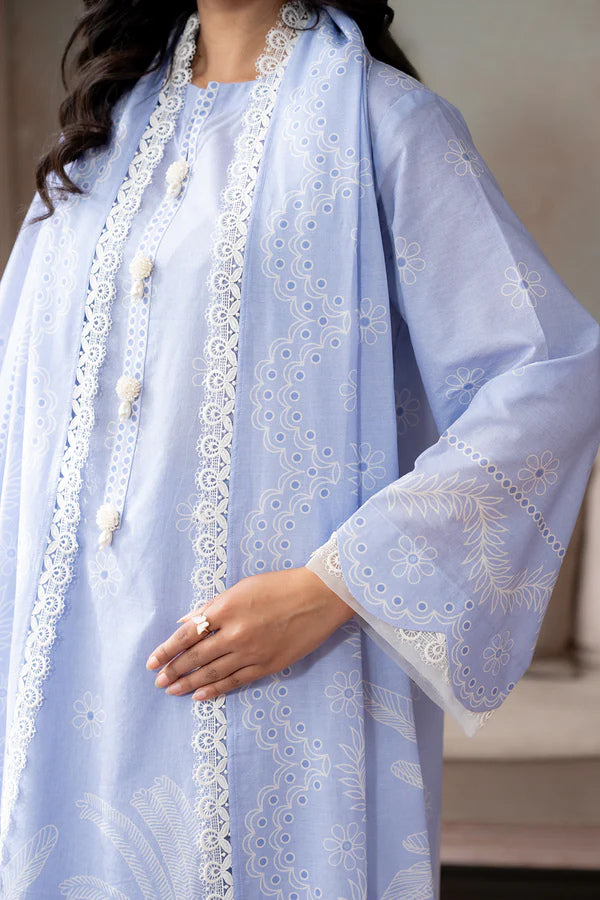 Zellbury 0765 3Pc Paste Print Lawn Shirt & Dupatta