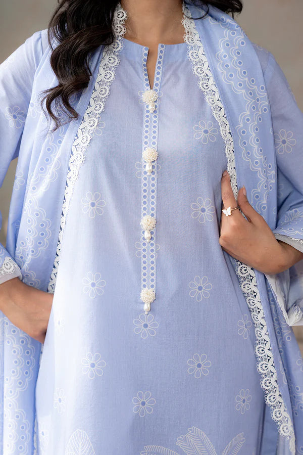 Zellbury 0765 3Pc Paste Print Lawn Shirt & Dupatta