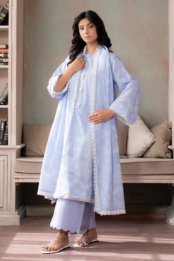 Zellbury 0765 3Pc Paste Print Lawn Shirt & Dupatta