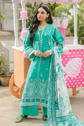 Zellbury 4029 Chikankari 3Pc Dyed Embroidered Cotton with Printed Monar Dupatta