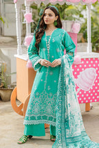 Zellbury 4029 Chikankari 3Pc Dyed Embroidered Cotton with Printed Monar Dupatta