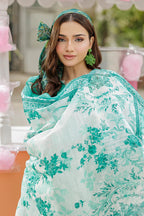 Zellbury 4029 Chikankari 3Pc Dyed Embroidered Cotton with Printed Monar Dupatta