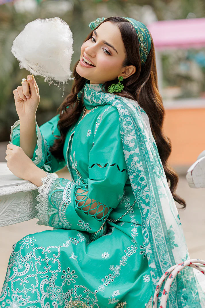 Zellbury 4029 Chikankari 3Pc Dyed Embroidered Cotton with Printed Monar Dupatta