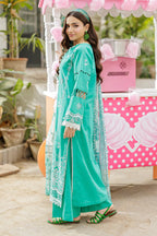 Zellbury 4029 Chikankari 3Pc Dyed Embroidered Cotton with Printed Monar Dupatta