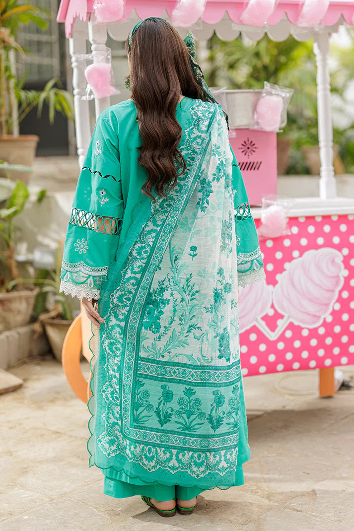 Zellbury 4029 Chikankari 3Pc Dyed Embroidered Cotton with Printed Monar Dupatta