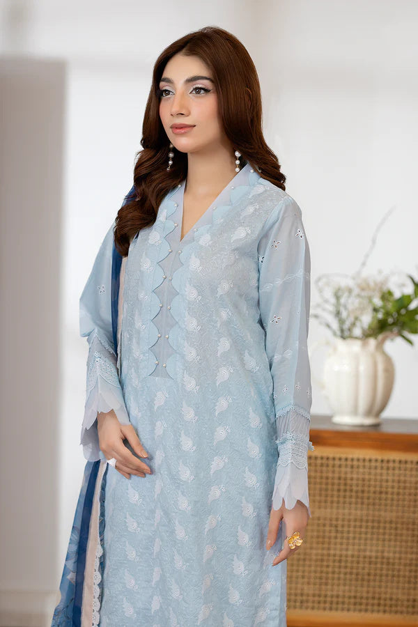 Johra Zoraline Js-496 Chikankari Lawn with Printed Chiffon Dupatta