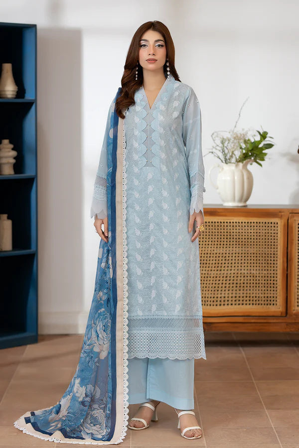 Johra Zoraline Js-496 Chikankari Lawn with Printed Chiffon Dupatta