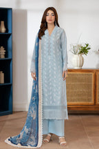 Johra Zoraline Js-496 Chikankari Lawn with Printed Chiffon Dupatta