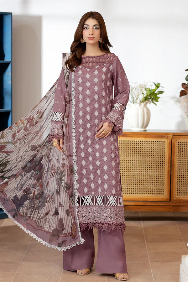 Johra Zoraline Js-497 Chikankari Lawn with Printed Chiffon Dupatta