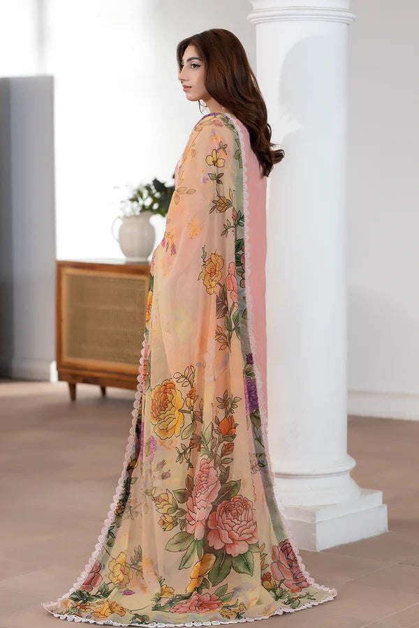 Johra Zoraline Js-499 Chikankari Lawn with Printed Chiffon Dupatta