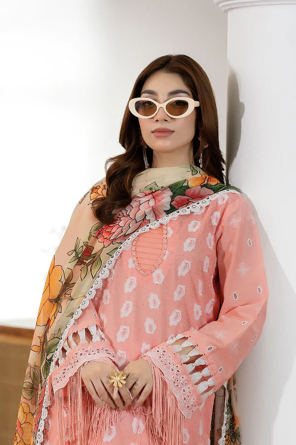 Johra Zoraline Js-499 Chikankari Lawn with Printed Chiffon Dupatta