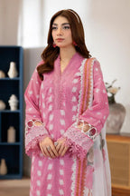 Johra Zoraline Js-500 Chikankari Lawn with Printed Chiffon Dupatta