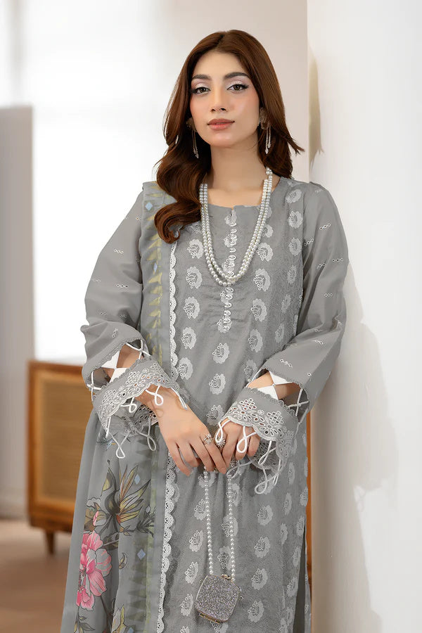 Johra Zoraline Js-501 Chikankari Lawn with Printed Chiffon Dupatta
