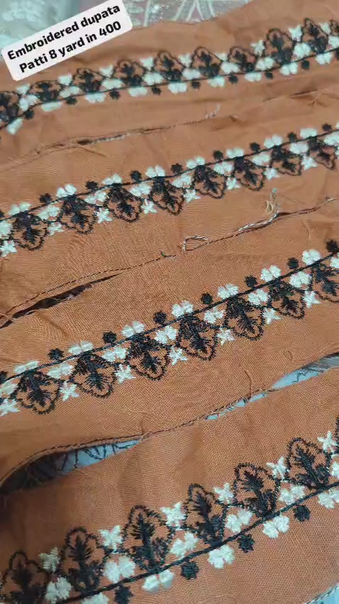 Emroidered Dupatta Patti 8 Yard